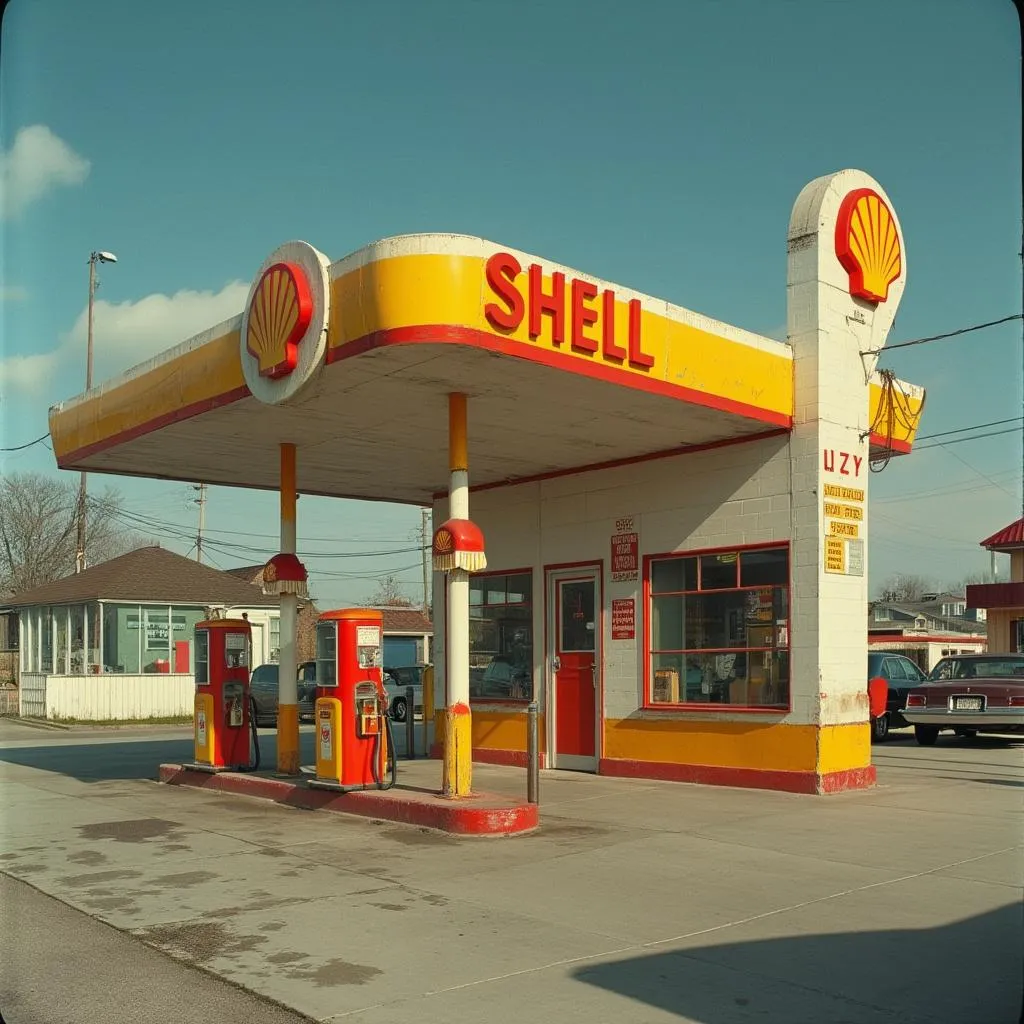 Estación Shell de estilo retro
